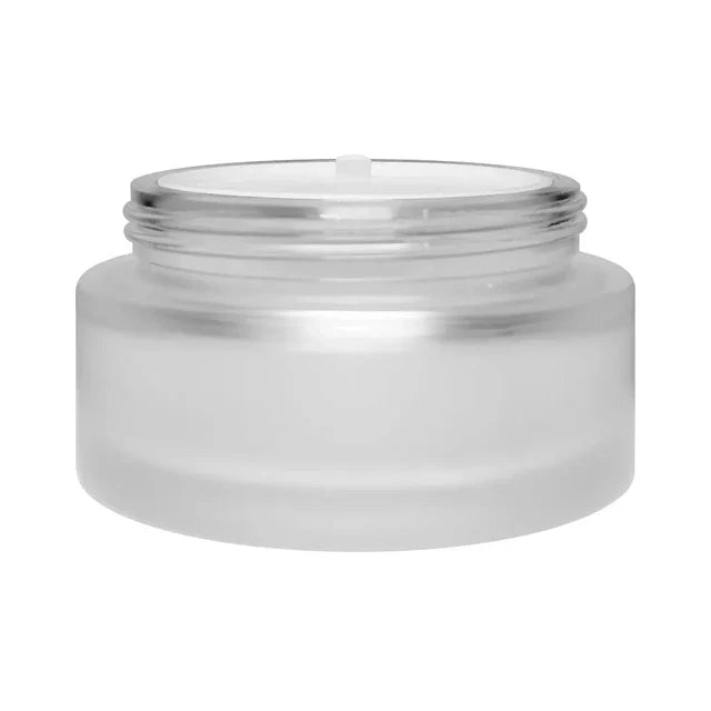 100 Gram Clear Frosted Glass Jar With Wood Cap - 120 Count