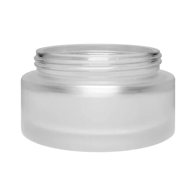 100 Gram Clear Frosted Glass Jar With Wood Cap - 120 Count