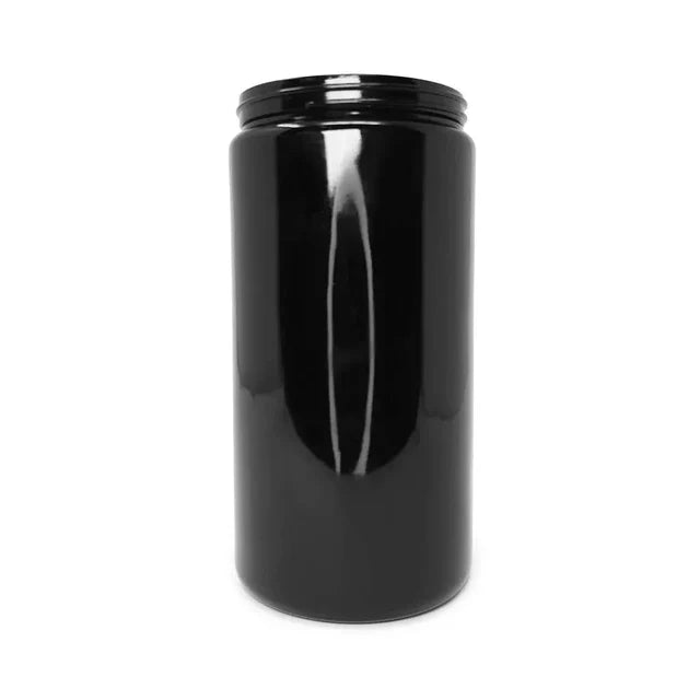 1000 Ml Opaque Black Uv Glass Jar With Cap - 12 Count