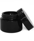 30 Gram Black Glass Jar With Lid - 180 Count