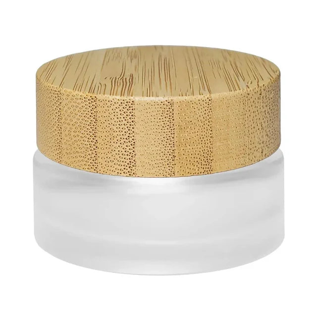 30 Gram Clear Frosted Glass Jar With Wood Cap - 200 Count