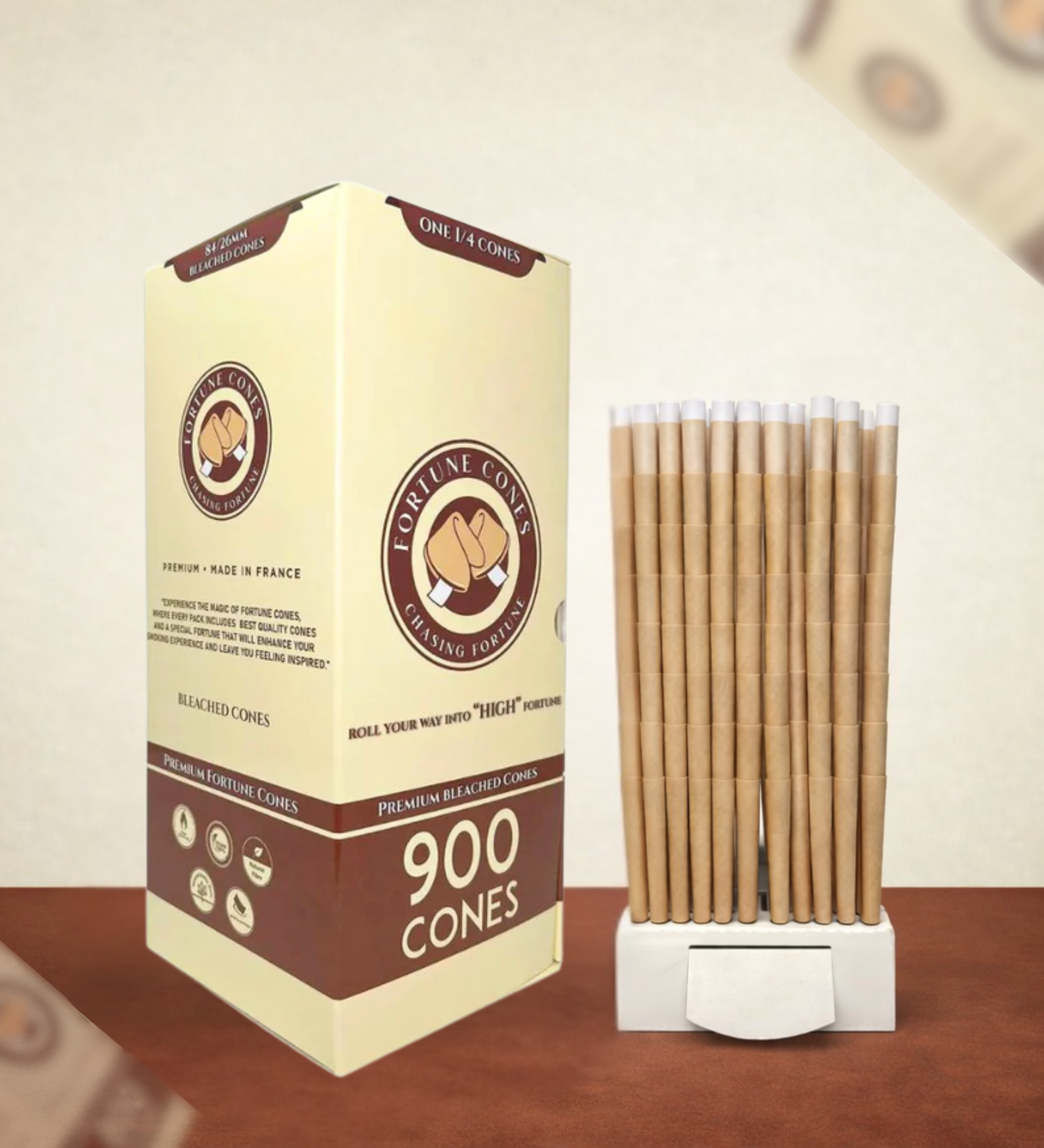 Unbleached Pre-rolled Cones - 84mm - 26mm 1 1/4  (900 Count)