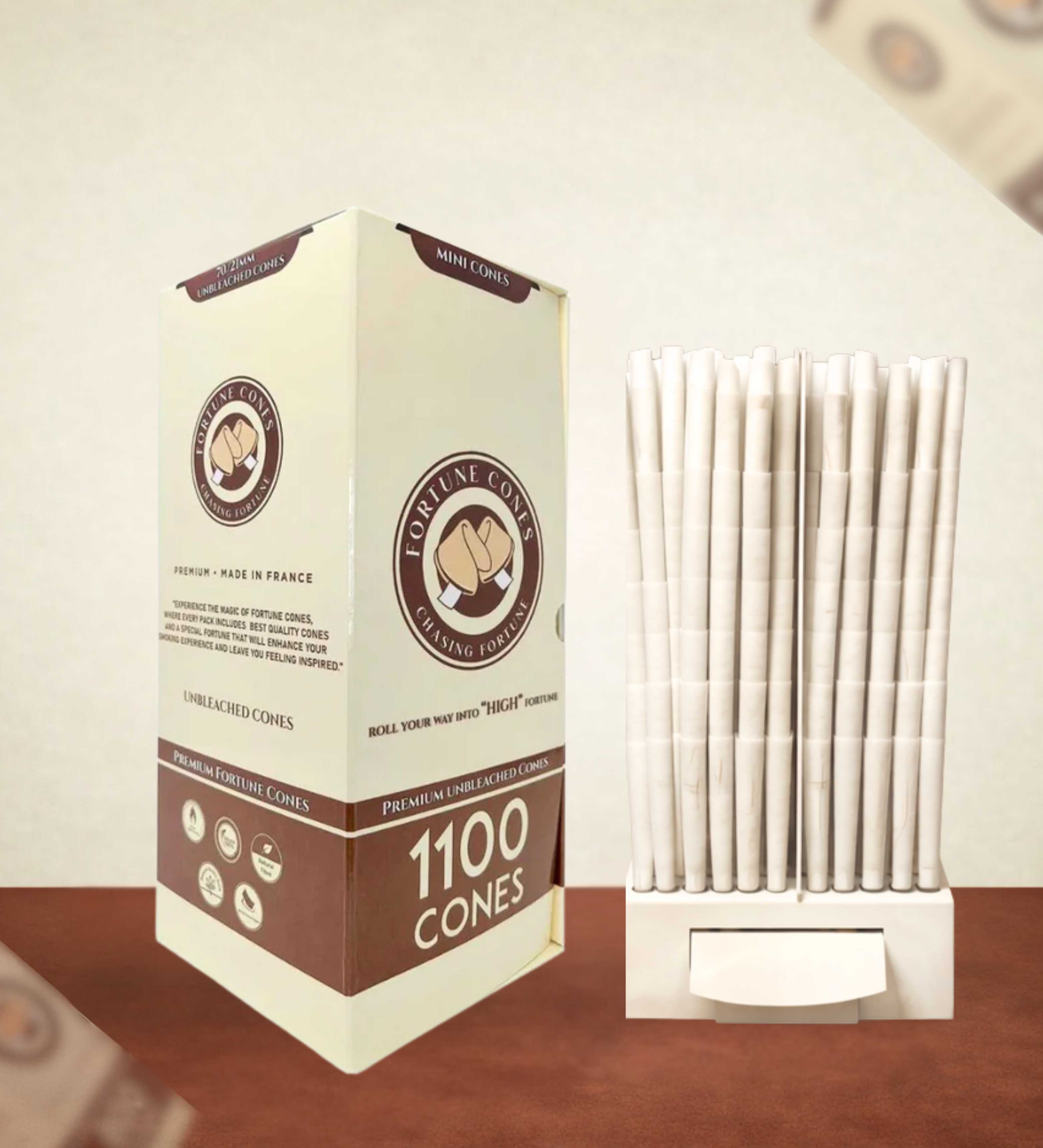 70mm - 26mm Mini Bleached Pre-rolled Cones - (1100 Count)