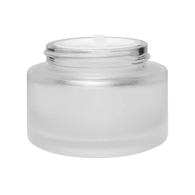50 Gram Clear Frosted Glass Jar With Wood Cap - 175 Count