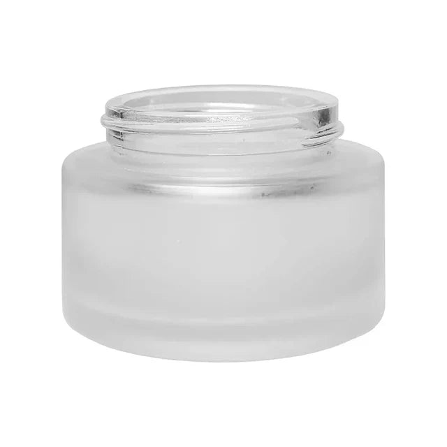 50 Gram Clear Frosted Glass Jar With Wood Cap - 175 Count
