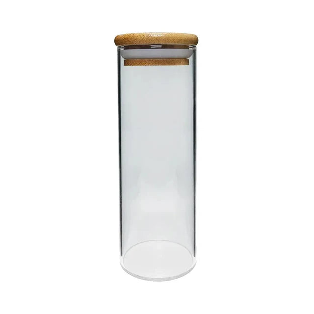55 Mm - 150 Mm Airtight Glass Jar With Bamboo Lid - 120 Count