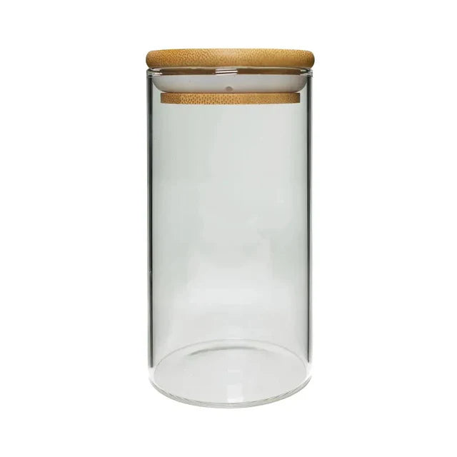 65 Mm - 120 Mm Airtight Glass Jar With Bamboo Lid - 160 Count