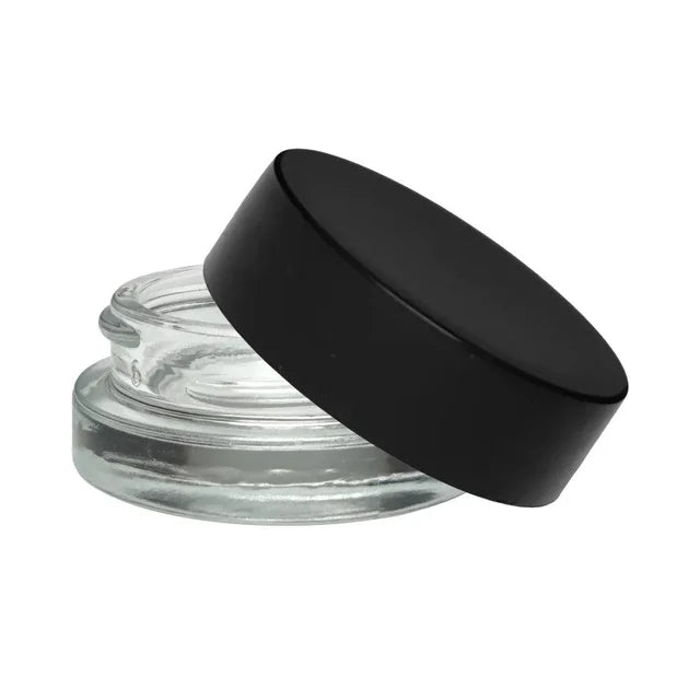 7 Ml Clear Round Glass Concentrate Jar With Flat Cap - 450 Count