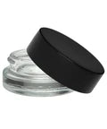 7 Ml Clear Round Glass Concentrate Jar With Flat Cap - 50 Count