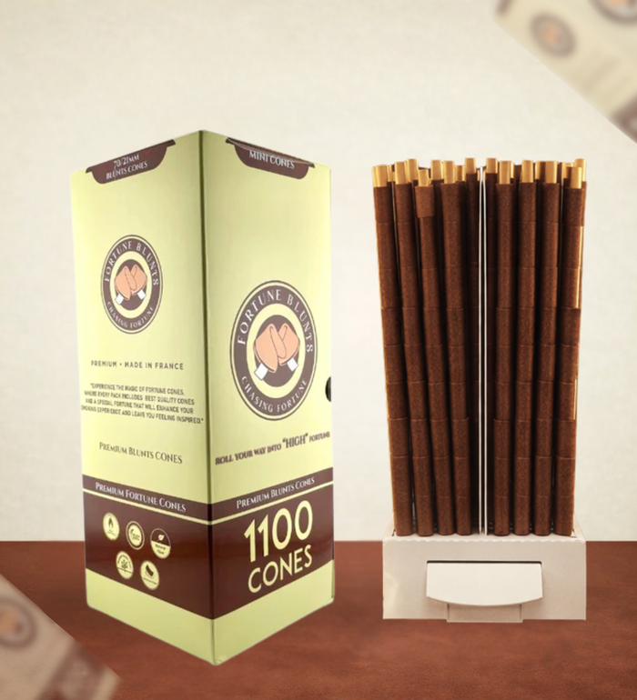 Fortune Blunts 70mm – 21mm Mini Size Pre-Rolled Blunt Cones (1100 Count)