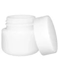 9 Ml White Round Uv Glass Concentrate Jar With White Cap - 50 Count