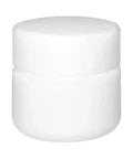 9 Ml White Round Uv Glass Concentrate Jar With White Cap - 50 Count