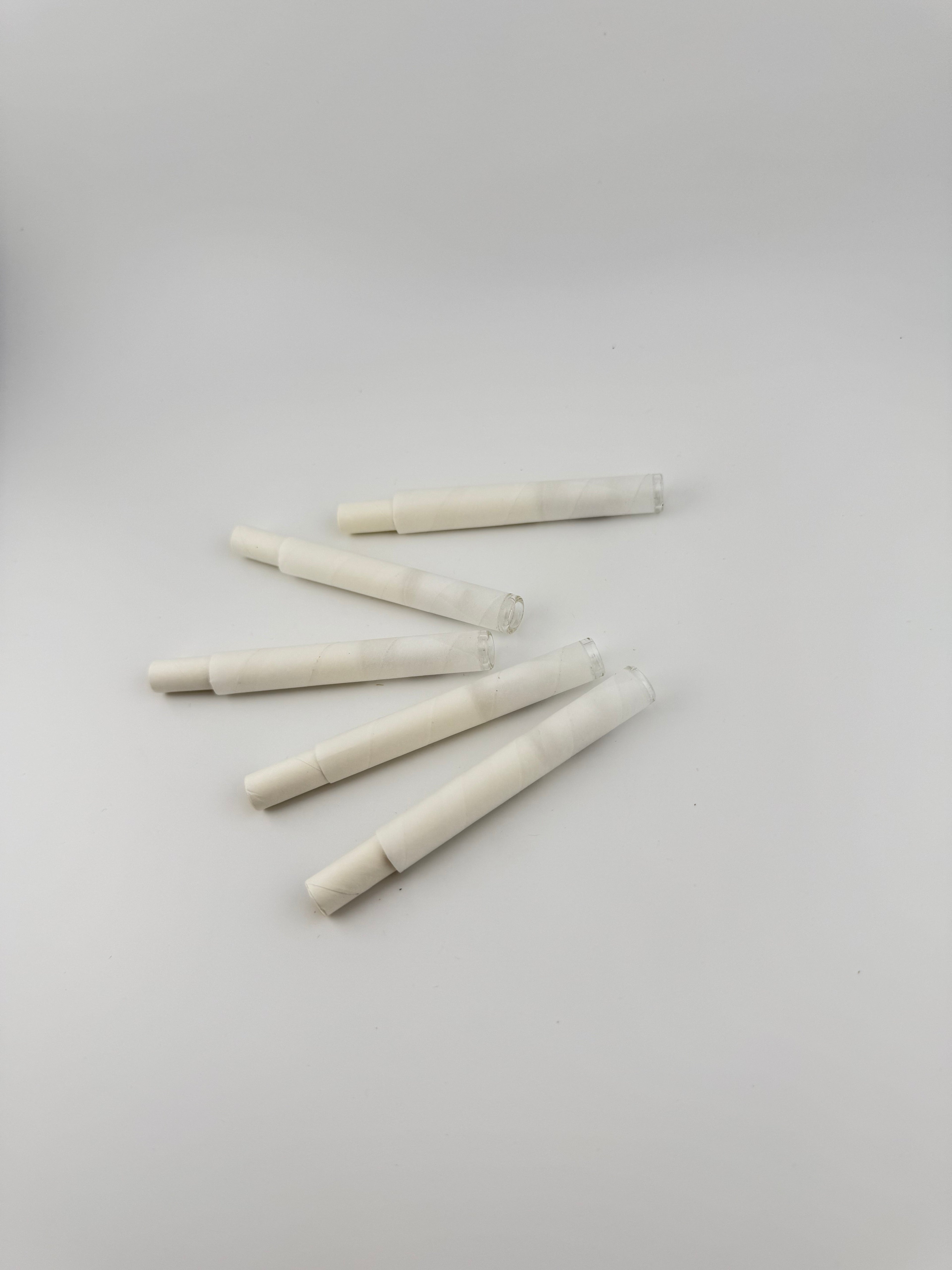 Fortune Bleached Paper – Pre-Rolled with Glass Tips | 109/12mm | 100 Count | 100% Natural Bleached