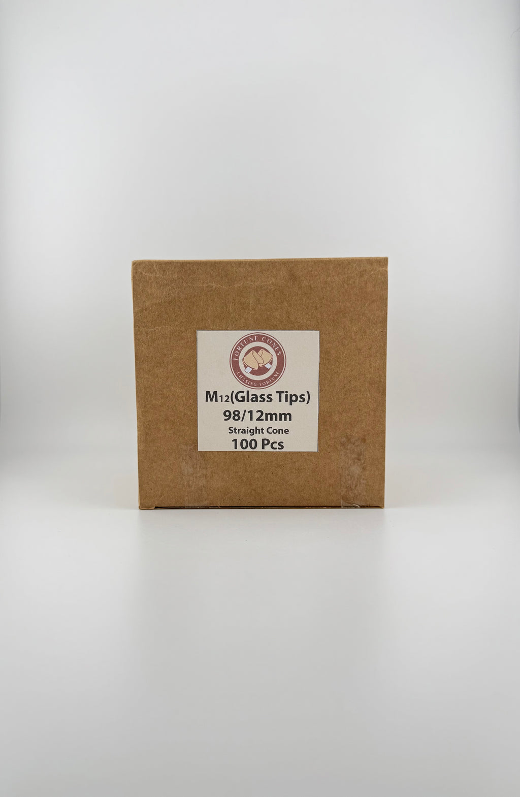 Fortune Bleached Paper – Straight Cone Pre-Rolled with Glass Tips | 98/12mm | 100 Count | 100% Natural Bleached