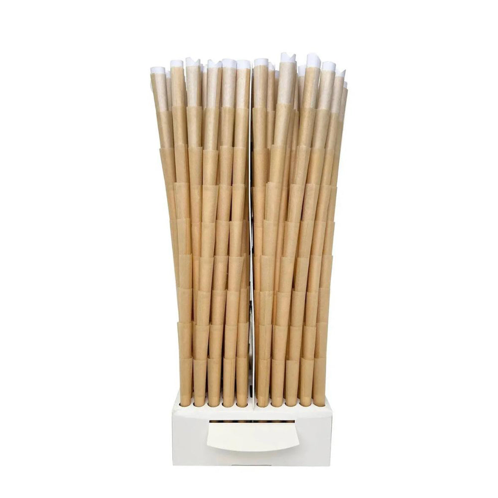 84mm - 26mm 1 1/4 Unbleached Pre-rolled Cones - (900 Count)