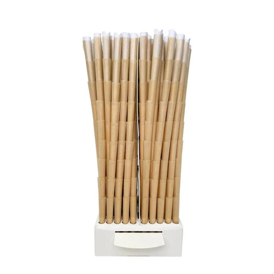84mm - 26mm 1 1/4 Unbleached Pre-rolled Cones - (900 Count)