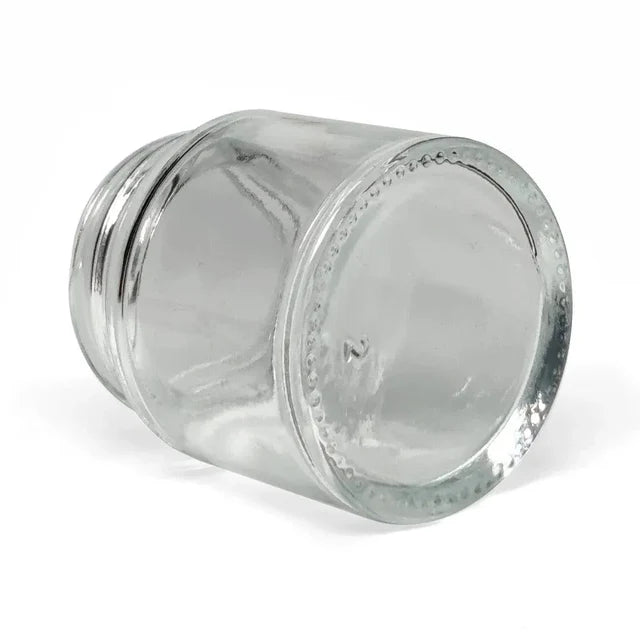 Child Resistant 1 Oz Clear Round Glass Jar With Cap - 200 Count