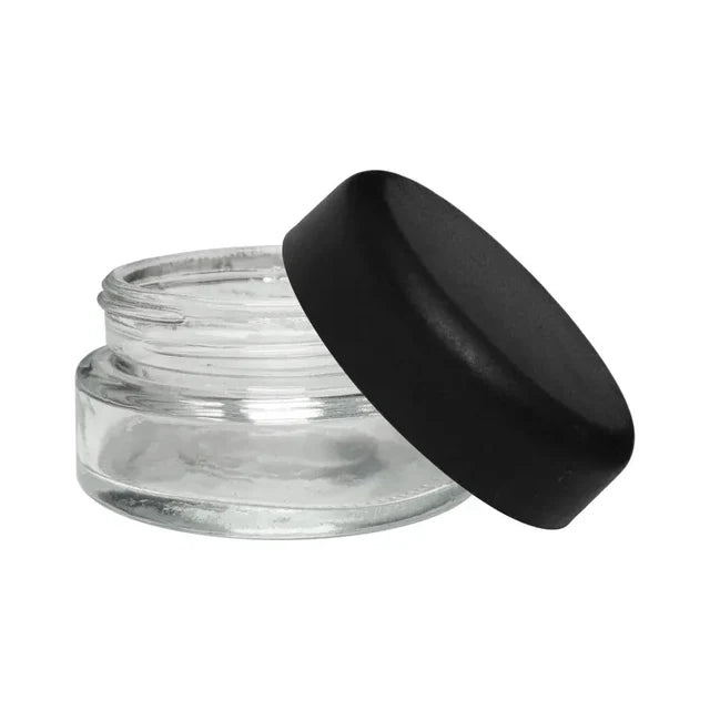 Child Resistant 30 Ml Clear Round Glass Jar With Cap - 200 Count