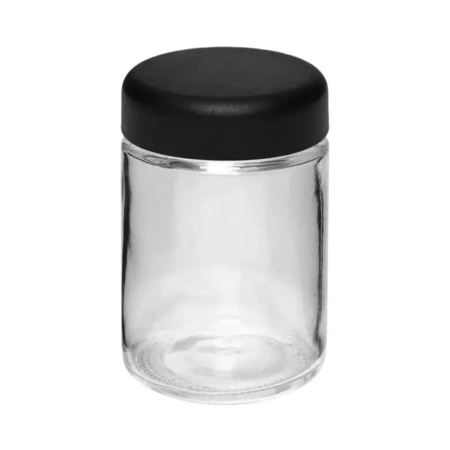 Child Resistant 4 Oz Clear Round Glass Jar With Slim Cap - 120 Count