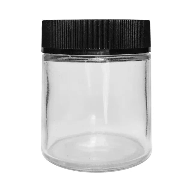 Child Resistant 4 Oz Clear Round Glass Jar With Square Cap - 120 Count