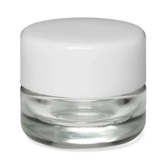 Child Resistant 5 Ml Clear Round Glass Concentrate Jar With Round Cap - 480 Count