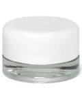 Child Resistant 5 Ml Clear Round Uv Glass Concentrate Jar With Cap - 300 Count