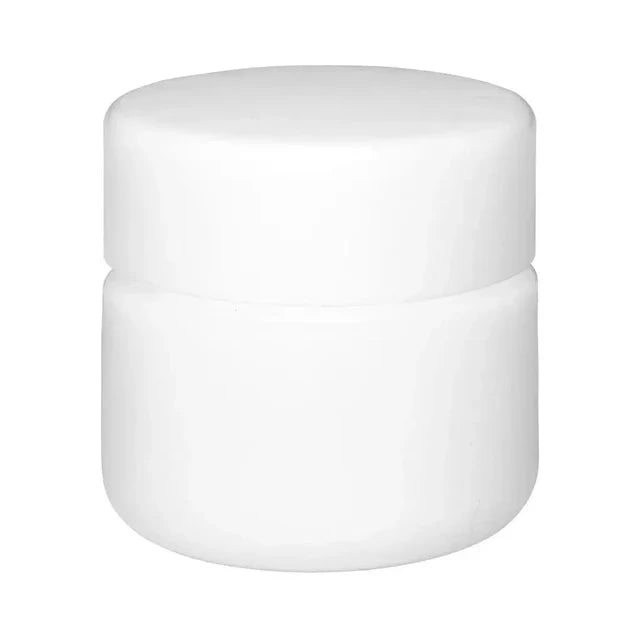 Child Resistant 5 Ml White Round Uv Glass Concentrate Jar With White Cap - 50 Count