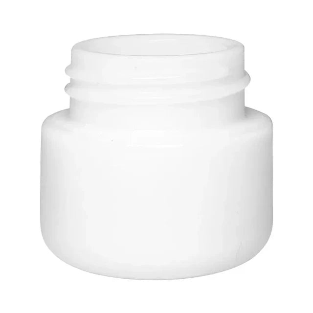 Child Resistant 5 Ml White Round Uv Glass Concentrate Jar With White Cap - 50 Count