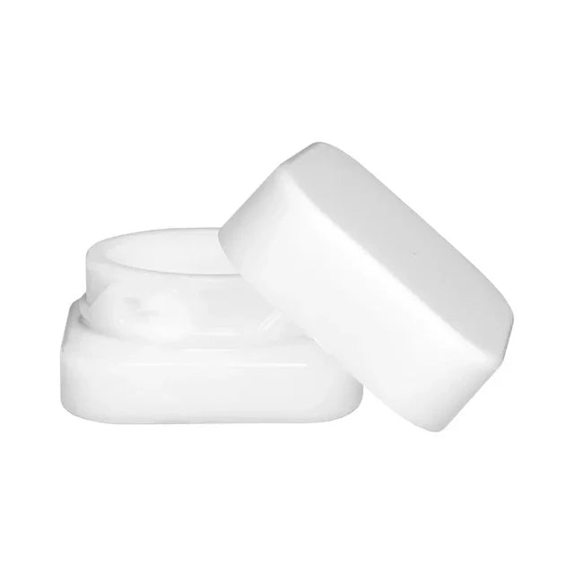 Child Resistant 5 Ml White Square Glass Concentrate Jar With Cap - 480 Count