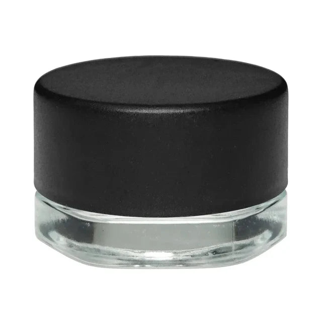 Child Resistant 9 mL Clear Hexagon Glass Concentrate Jar With Cap - 360 Count