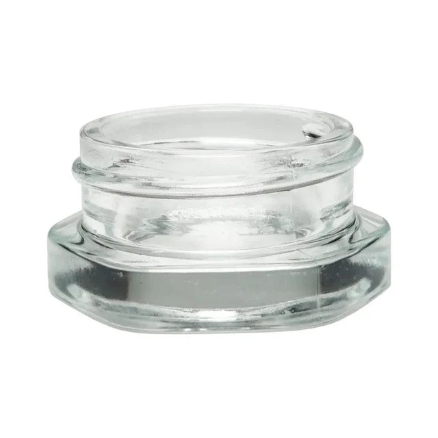 Child Resistant 9 mL Clear Hexagon Glass Concentrate Jar With Cap - 360 Count